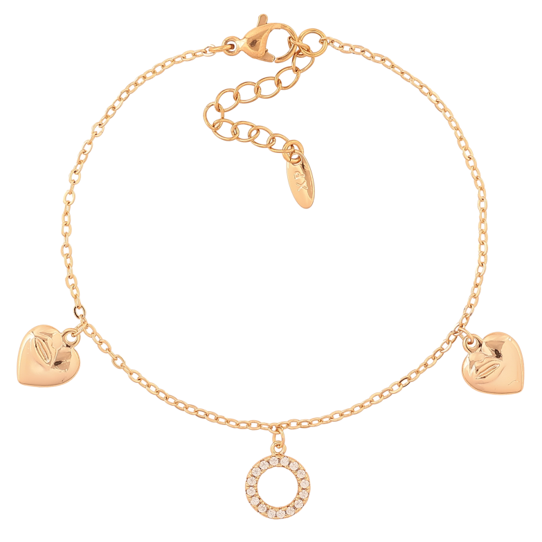 Браслет Xuping колір Позолота 18K "Ланцюжок з підвісками" розмір з дод. ланцюжком 17.5-21см х 1.5мм фото №1