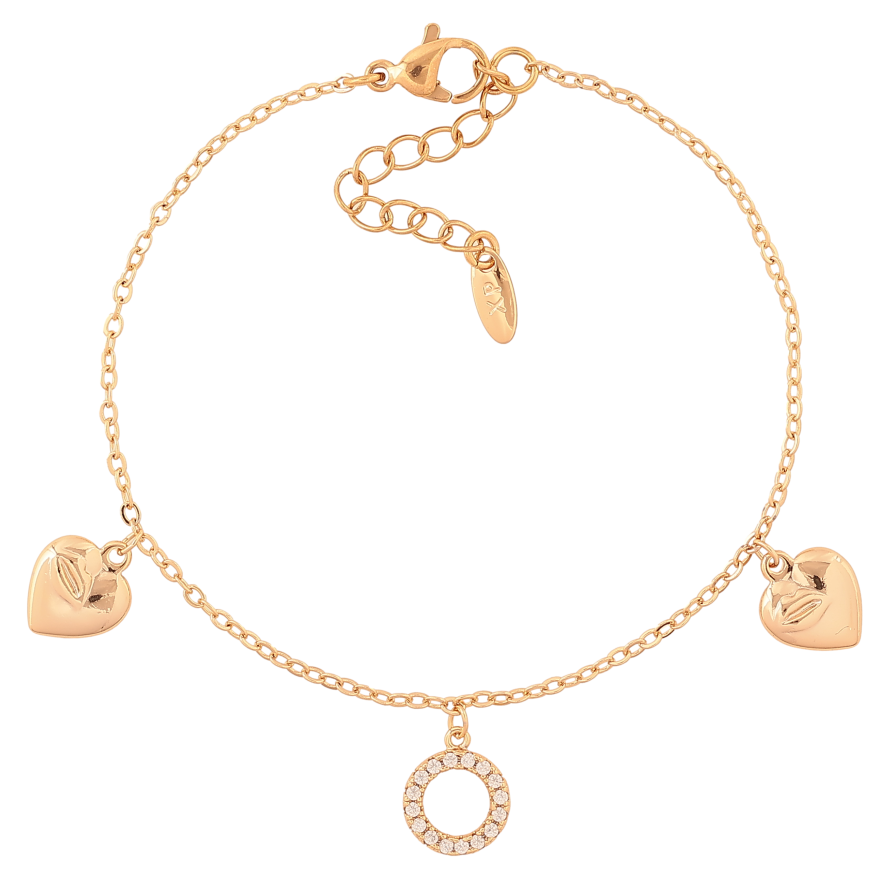 Браслет Xuping колір Позолота 18K "Ланцюжок з підвісками" розмір з дод. ланцюжком 17.5-21см х 1.5мм фото №1