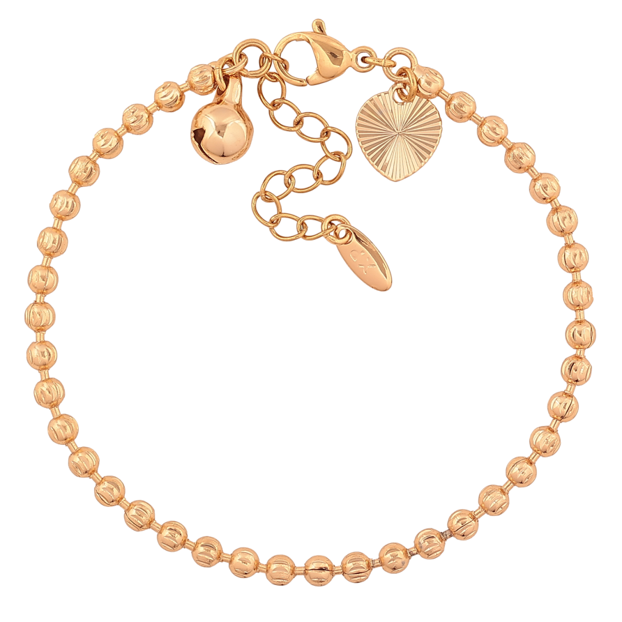 Браслет Xuping цвет Позолота 18K "Цепочка Перлина" размер с доп. цепочкой 17-20см х 3мм фото №1