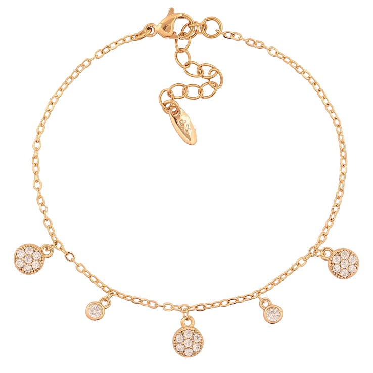 Браслет Xuping колір Позолота 18K "Ланцюжок з кристальними підвісками" розмір з дод. ланцюжком 17-20см х 1.5мм фото №15