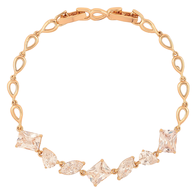 Браслет Xuping колір Позолота 18K "Візерунок з кристалами" розмір з дод. замком 17, 19см х 4-9мм фото №1