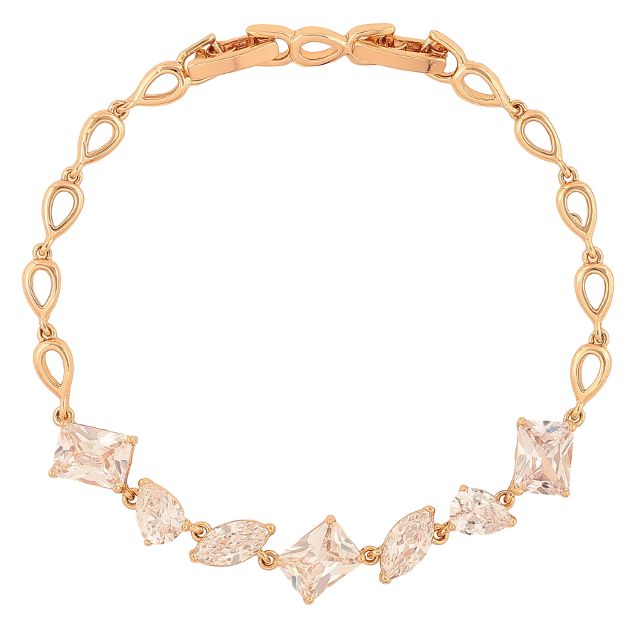 Браслет Xuping колір Позолота 18K "Візерунок з кристалами" розмір з дод. замком 17, 19см х 4-9мм фото №1