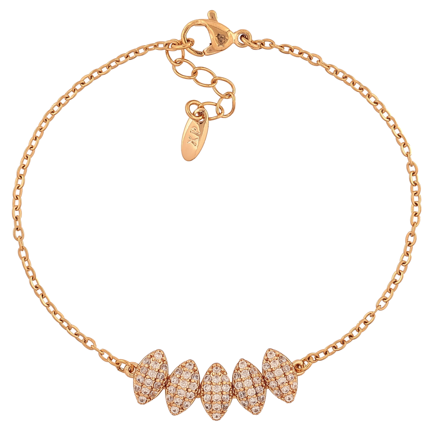 Браслет Xuping колір Позолота 18K "Ланцюжок з декоративною вставкою" розмір з дод. ланцюжком 17.5-19.5см х 1.5-9мм фото №1