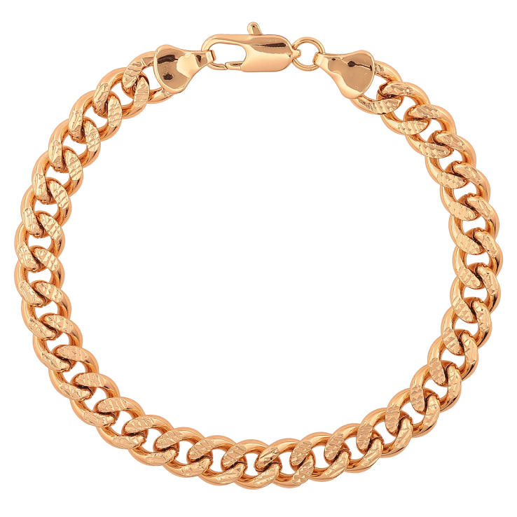 Браслет Xuping колір Позолота 18К "Ланцюжок Панцирний з візерунком" розмір 20см х 7мм фото №6