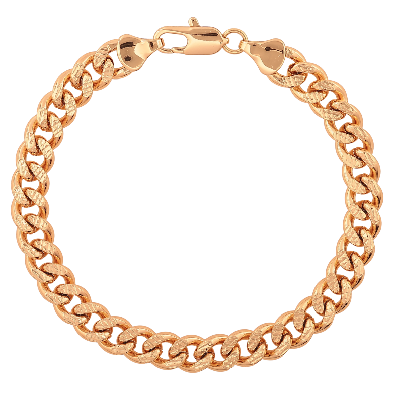 Браслет Xuping колір Позолота 18К "Ланцюжок Панцирний з візерунком" розмір 20см х 7мм фото №1