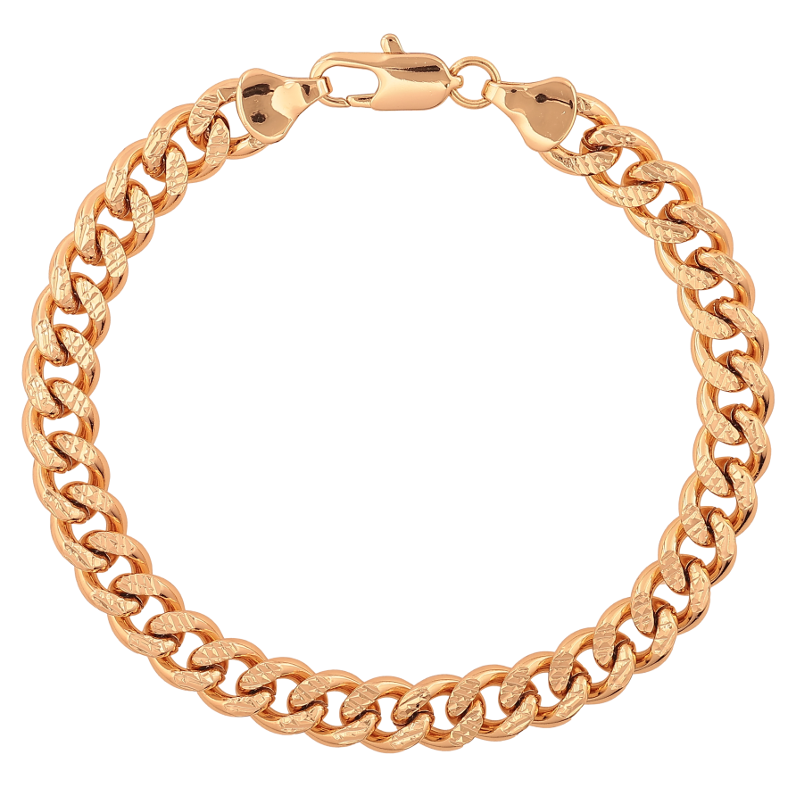 Браслет Xuping колір Позолота 18К "Ланцюжок Панцирний з візерунком" розмір 20см х 7мм фото №1