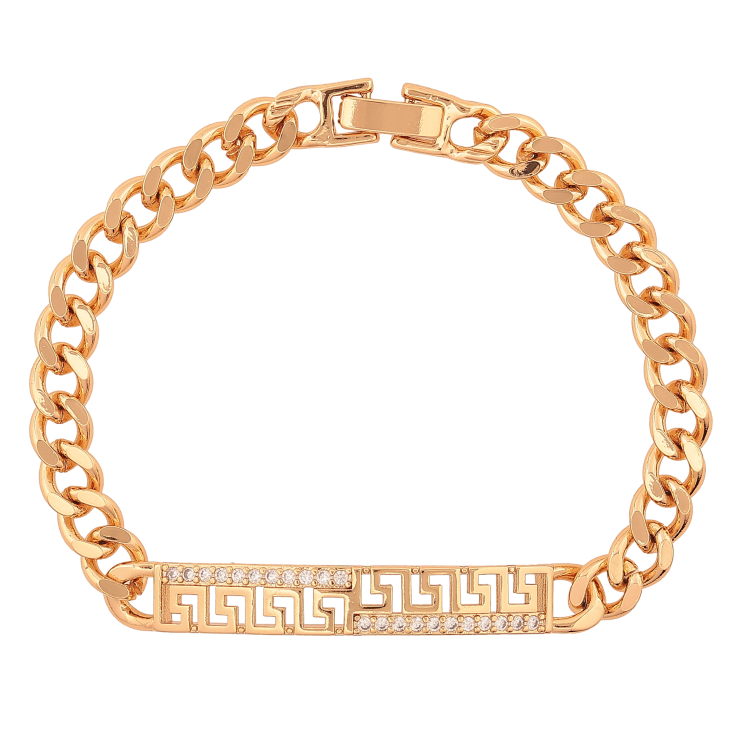 Браслет Xuping колір Позолота 18К "Ланцюжок Панцирний з декоративною вставкою" розмір 19см х 6-7мм фото №10