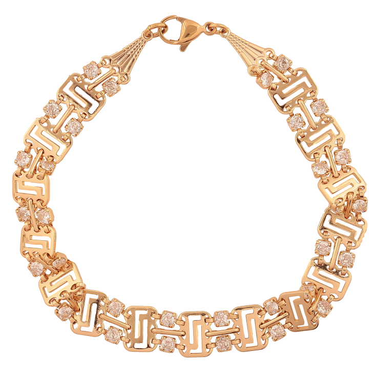 Браслет Xuping колір Позолота 18К "Візерунок з кристалами" розмір 21см х 9мм фото №12