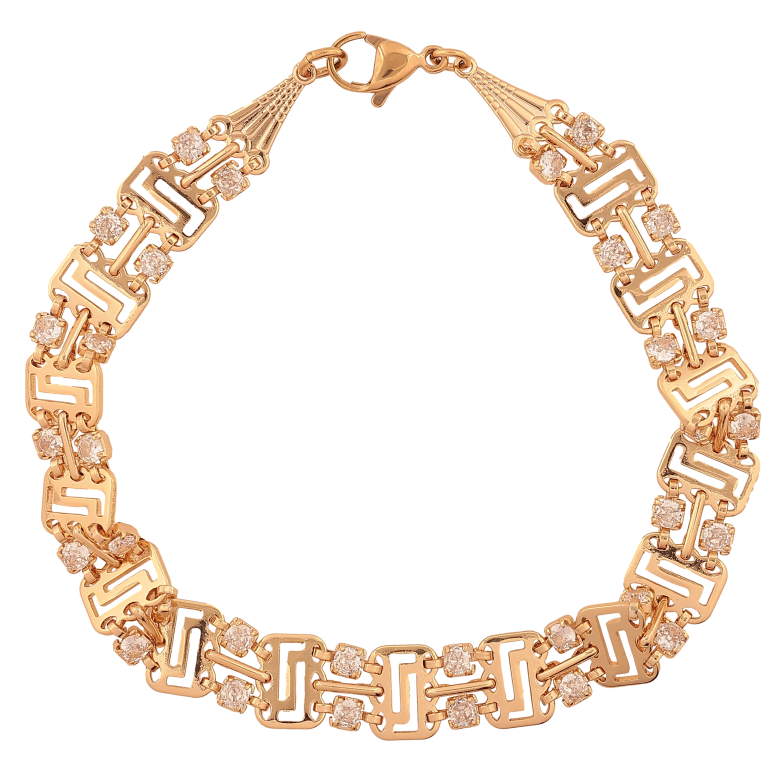 Браслет Xuping цвет Позолота 18К "Узор с кристаллами" размер 21см х 9мм фото №1