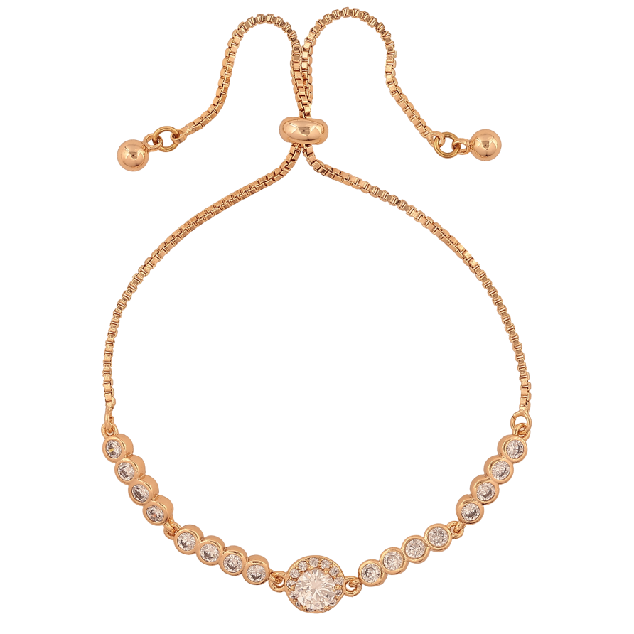 Браслет Xuping колір Позолота 18K "Ланцюжок з декоративною вставкою" на затяжці розмір 10-23см х 1-7мм фото №1