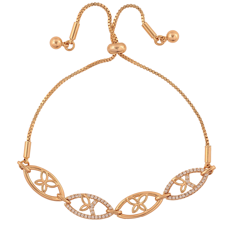 Браслет Xuping колір Позолота 18K "Ланцюжок з декоративною вставкою" на затяжці розмір 10-21см х 1-10мм фото №1