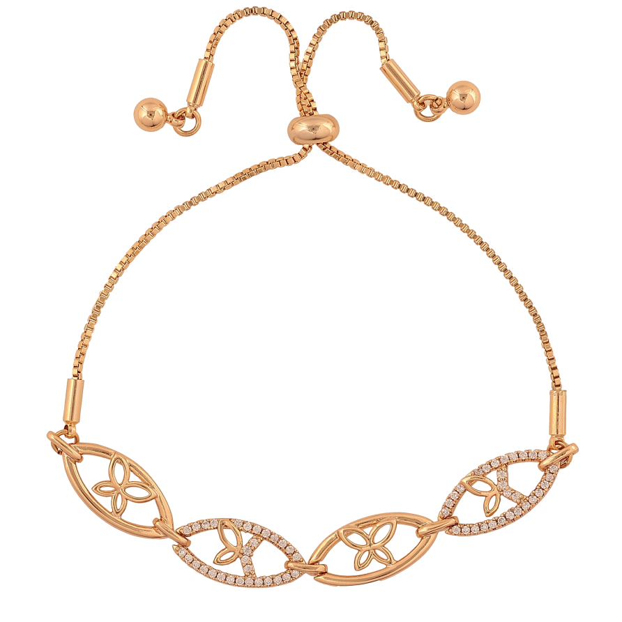 Браслет Xuping колір Позолота 18K "Ланцюжок з декоративною вставкою" на затяжці розмір 10-21см х 1-10мм фото №1