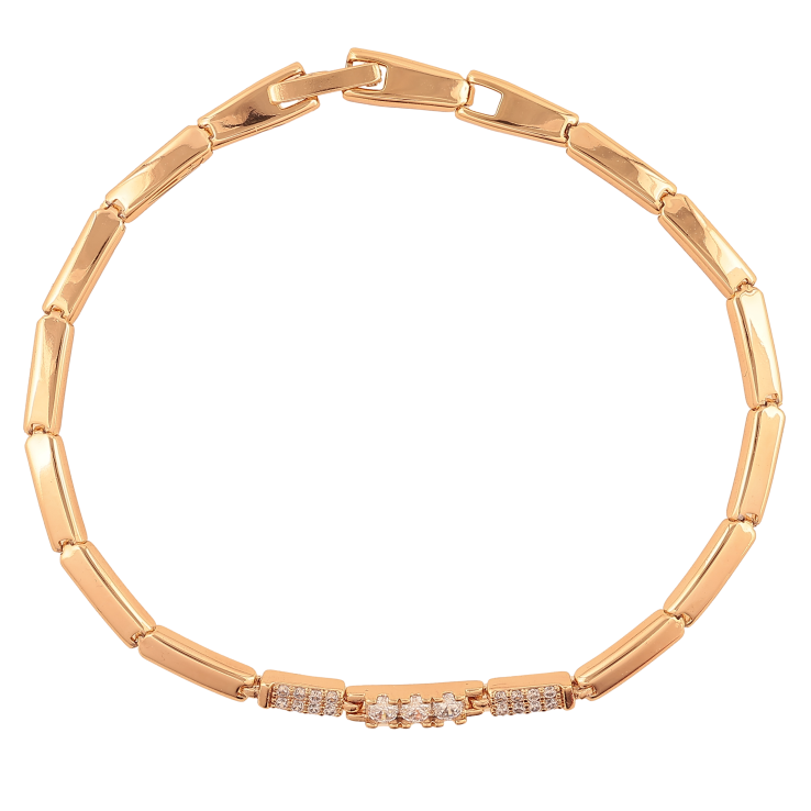 Браслет Xuping колір Позолота 18K "Візерунок з кристалами" розмір 19см х 3мм фото №6