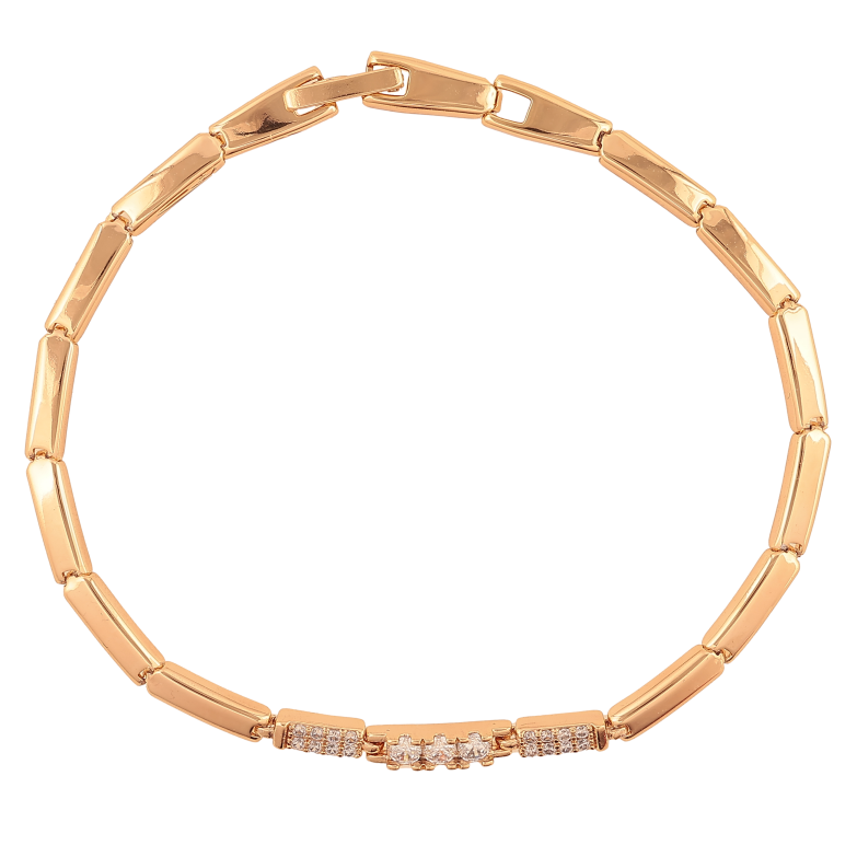 Браслет Xuping цвет Позолота 18K "Узор с кристаллами" размер 19см х 3мм фото №1