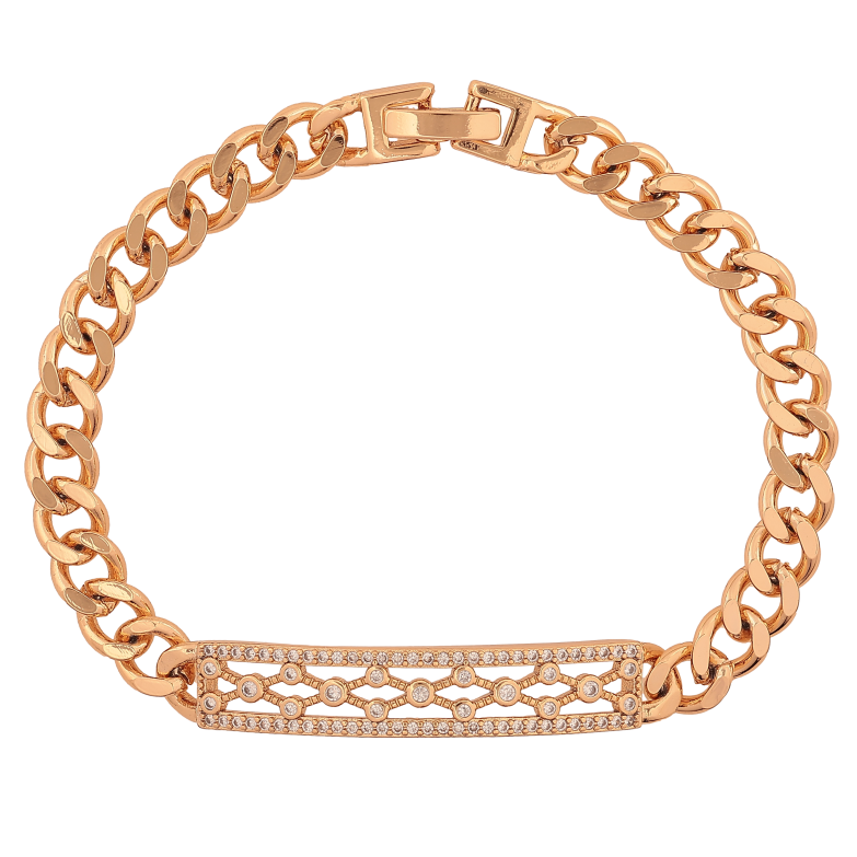 Браслет Xuping цвет Позолота 18K "Цепочка с декоративной вставкой" размер 19см х 6-8мм фото №1 Браслет Xuping цвет Позолота 18K "Цепочка с декоративной вставкой" размер 19см х 6-8мм фото №1