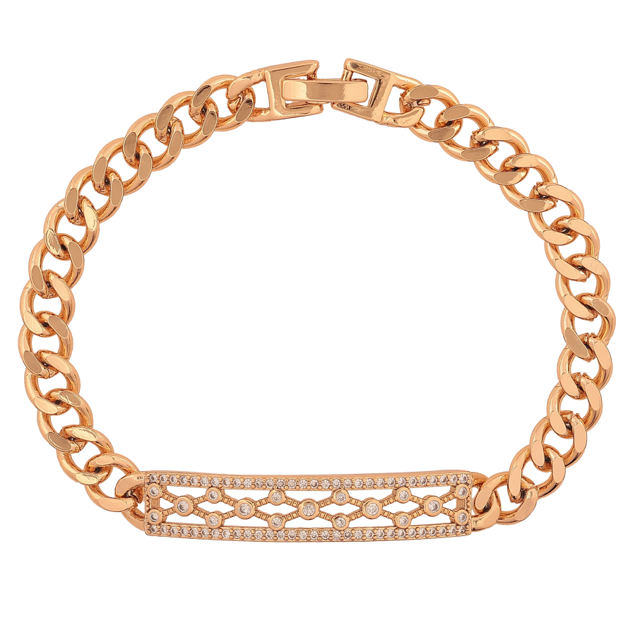 Браслет Xuping колір Позолота 18K "Ланцюжок з декоративною вставкою" розмір 19см х 6-8мм фото №1 Браслет Xuping колір Позолота 18K "Ланцюжок з декоративною вставкою" розмір 19см х 6-8мм фото №1