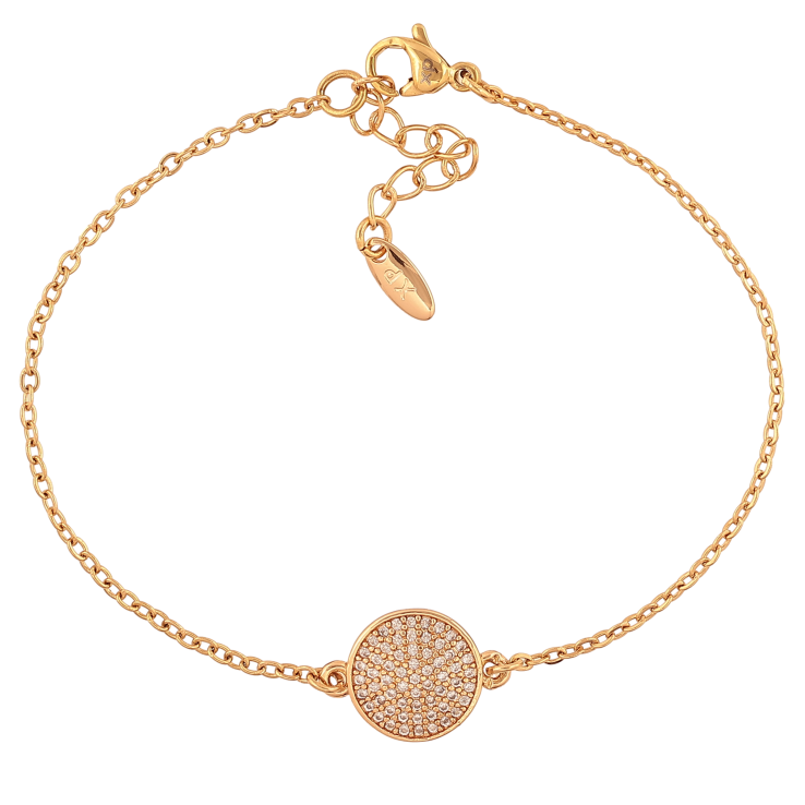 Браслет Xuping колір Позолота 18K "Ланцюжок з круглою вставкою" розмір з дод. ланцюжком 17-20см х 1.5-11мм фото №15