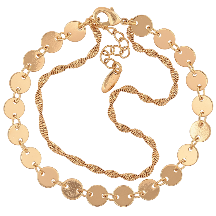 Браслет Xuping колір Позолота 14K "Два ланцюжки" розмір з дод. ланцюжком 16-19.5см х 2-6мм фото №15 Браслет Xuping колір Позолота 14K "Два ланцюжки" розмір з дод. ланцюжком 16-19.5см х 2-6мм фото №15