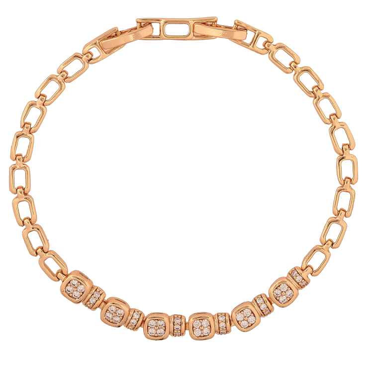 Браслет Xuping колір Позолота 18K "Візерунок з кристалами" розмір з дод. замком 17.5,19.5см х 4-5мм фото №11