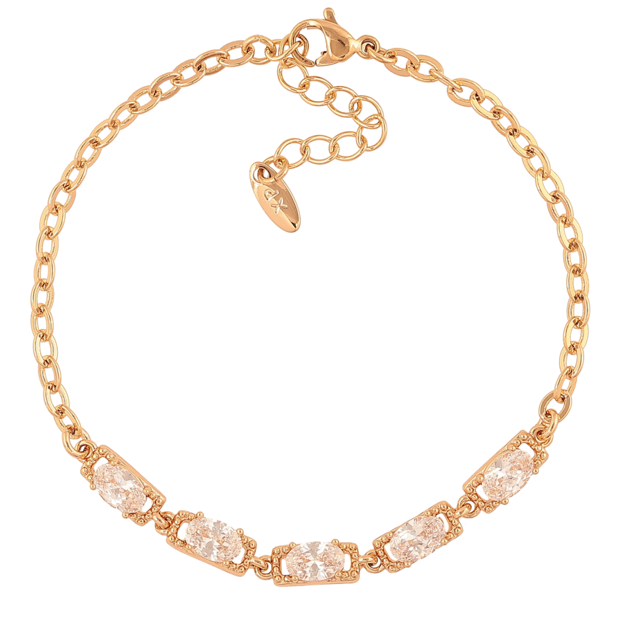 Браслет Xuping колір Позолота 18K "Ланцюжок з кристальною вставкою" розмір з дод. ланцюжком 17-20см х 3-4мм фото №1