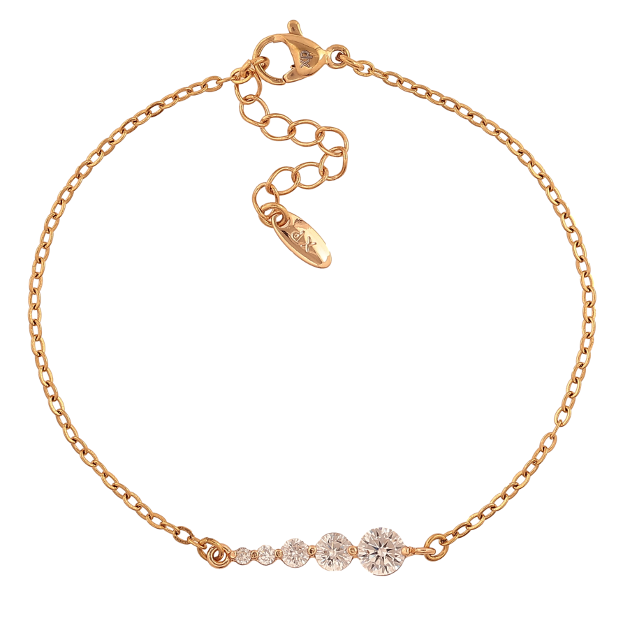 Браслет Xuping колір Позолота 18K "Ланцюжок з кристальною вставкою" розмір з дод. ланцюжком 17.5-20.5см х 1.5-5мм фото №1