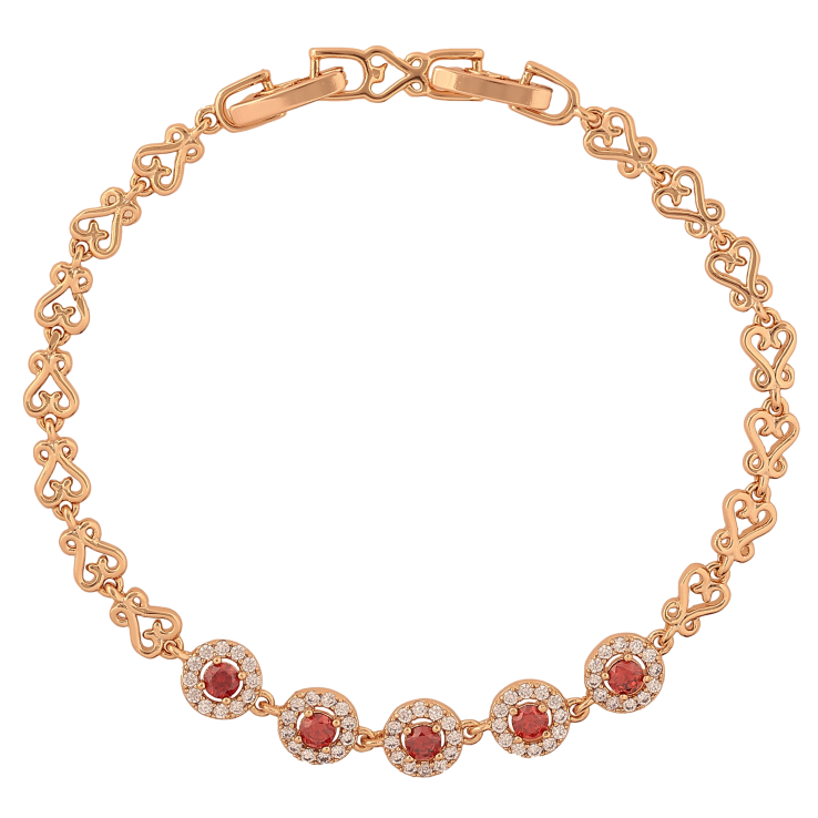 Браслет Xuping колір Позолота 18K "Візерунок з червоними кристалами" розмір з дод. замком 17,19см х 5-7мм фото №10