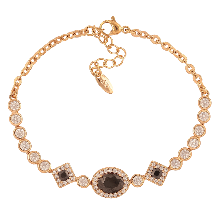 Браслет Xuping колір Позолота 18K "Візерунок з чорними кристалами" розмір з дод. ланцюжком 17-20см х 3-10мм фото №17