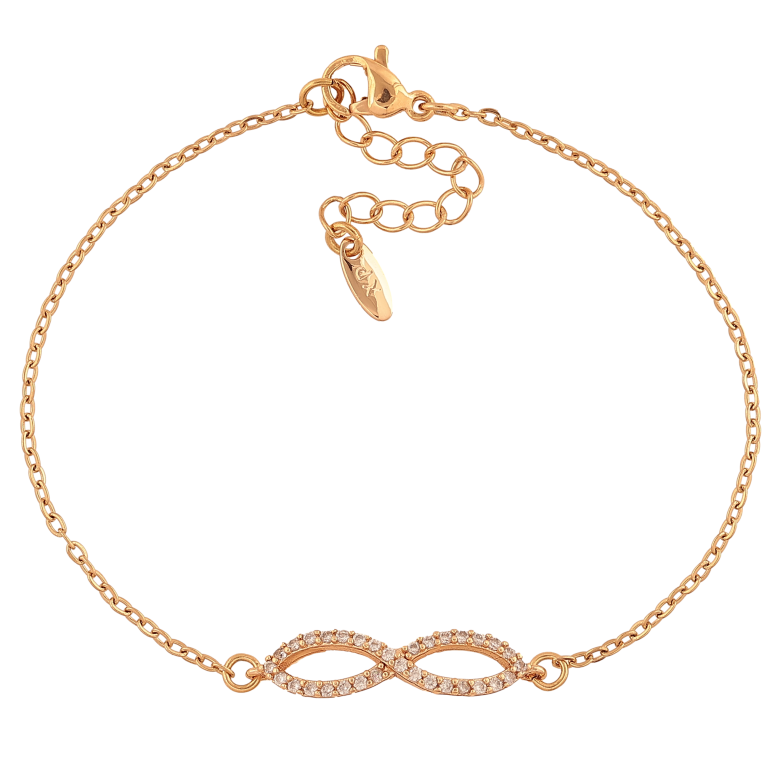 Браслет Xuping колір Позолота 18K "Ланцюжок з нескінченністю" розмір з дод. ланцюжком 18.5-22см х 1.5-6мм фото №1