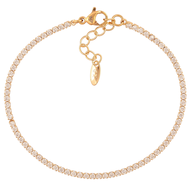 Браслет Xuping колір Позолота 18K "Доріжка кристалів" розмір з доп. ланцюжком 16.5-19см х 2мм фото №5 Браслет Xuping колір Позолота 18K "Доріжка кристалів" розмір з доп. ланцюжком 16.5-19см х 2мм фото №5