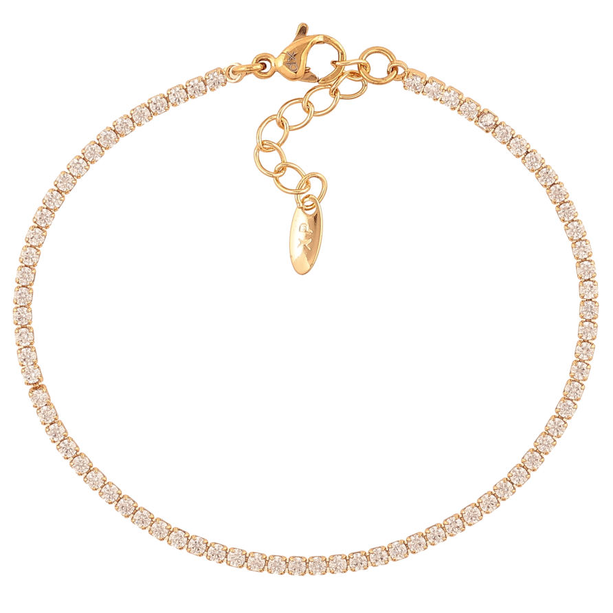 Браслет Xuping колір Позолота 18K "Доріжка кристалів" розмір з доп. ланцюжком 16.5-19см х 2мм фото №1 Браслет Xuping колір Позолота 18K "Доріжка кристалів" розмір з доп. ланцюжком 16.5-19см х 2мм фото №1