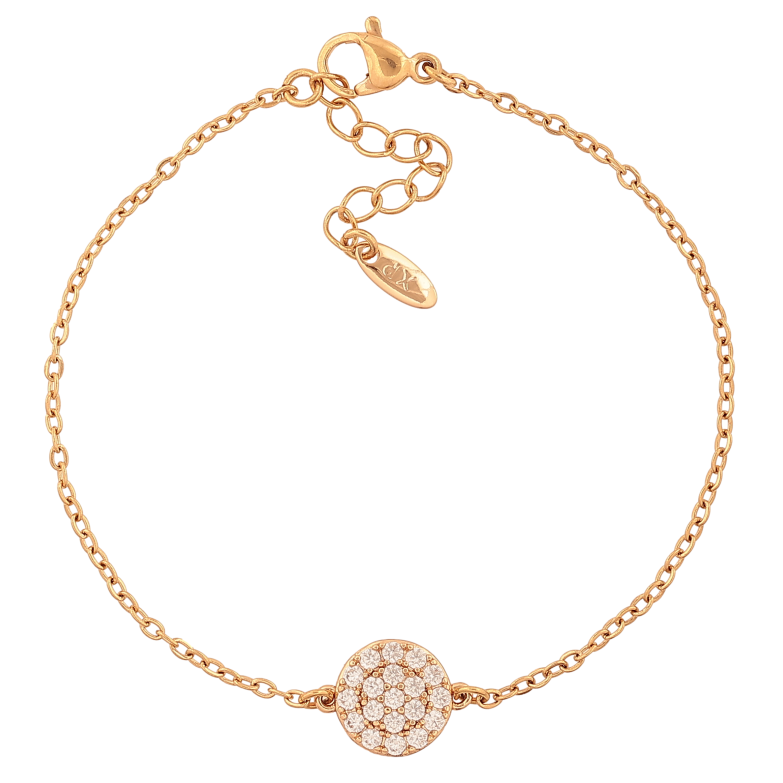 Браслет Xuping колір Позолота 18K "Ланцюжок із вставкою круг" розмір з дод. ланцюжком 17-20см х 1.5-10мм фото №11