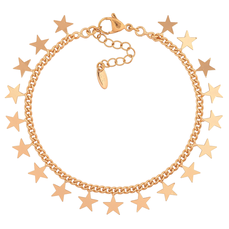 Браслет Xuping колір Позолота 18K "Ланцюжок Панцирний з зірками" розмір з дод. ланцюжком 18-21.5см х 9мм фото №18