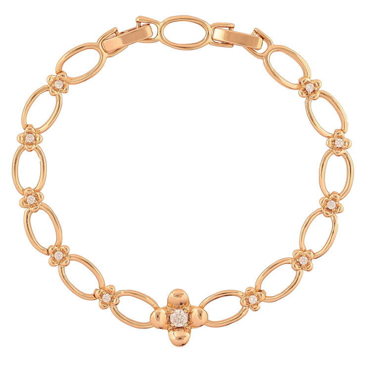 Браслет Xuping колір Позолота 18К "Квітковий візерунок з кристалами" розмір з дод. замком 17,19.5см х 5-7мм фото №11