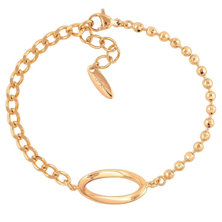 Браслет Xuping колір Позолота 18K "Комбінований ланцюжок з овальною вставкою" розмір з дод. ланцюжком 18-20см х 3-11мм фото №17