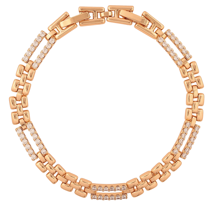 Браслет Xuping колір Позолота 18К "Візерунок з кристалами" розмір з дод. замком 16.5,18.5см х 6мм фото №16