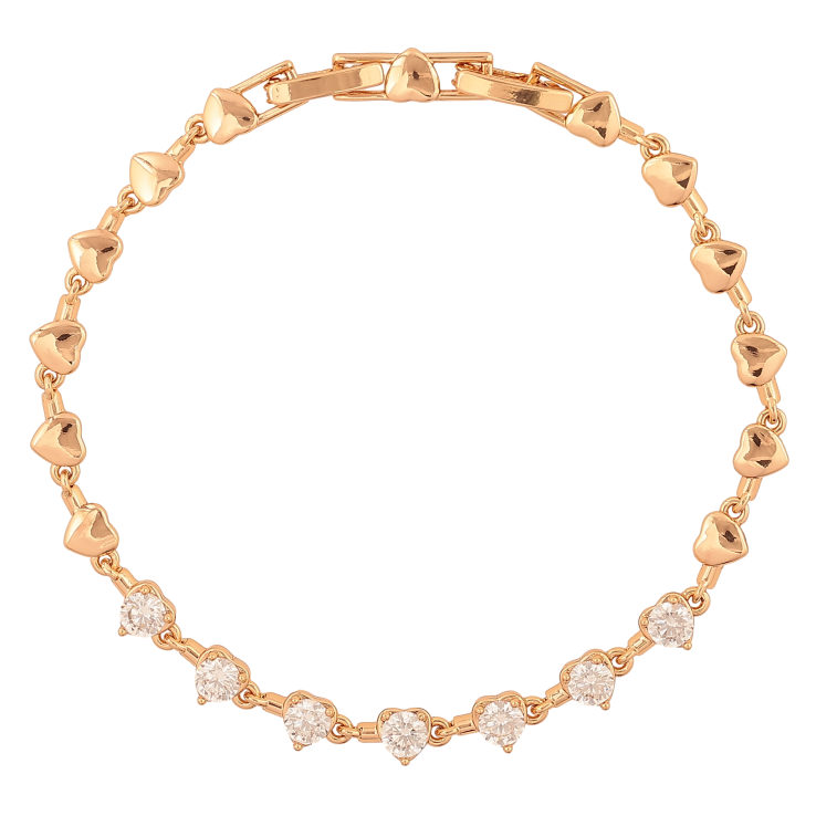 Браслет Xuping колір Позолота 18К "Сердечки з кристалами" розмір з дод. замком 17.5,19см х 5мм фото №14