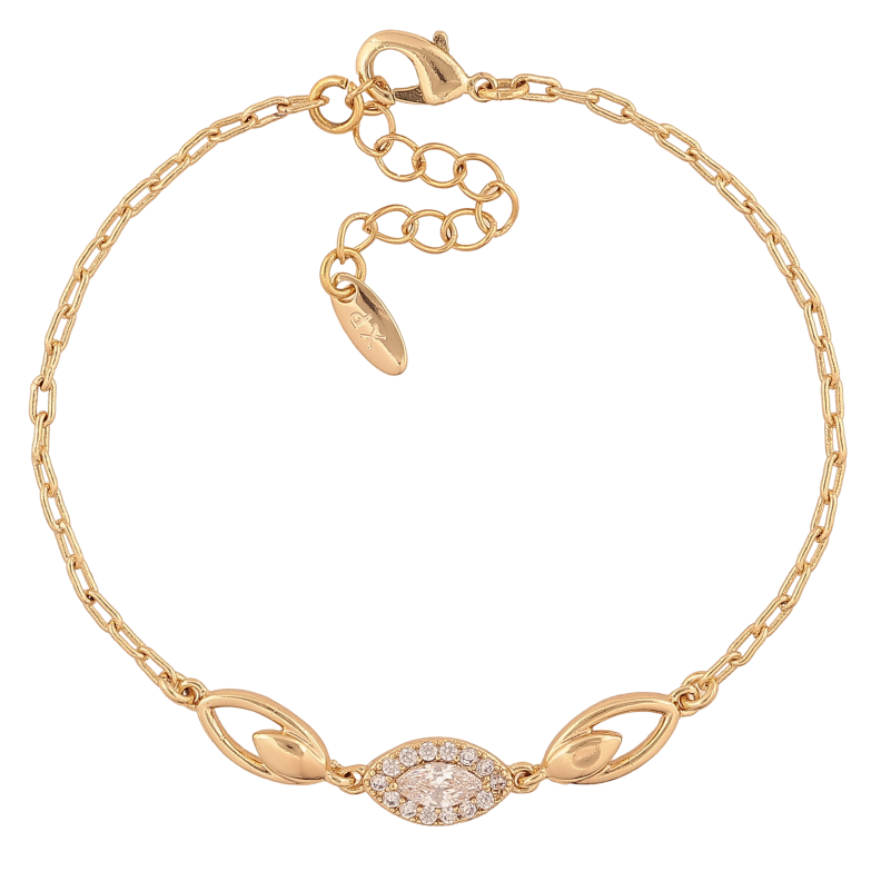 Браслет Xuping цвет Позолота 14K "Цепочка с декоративной вставкой" размер с доп. цепочкой 16-19см х 2-6мм фото №1