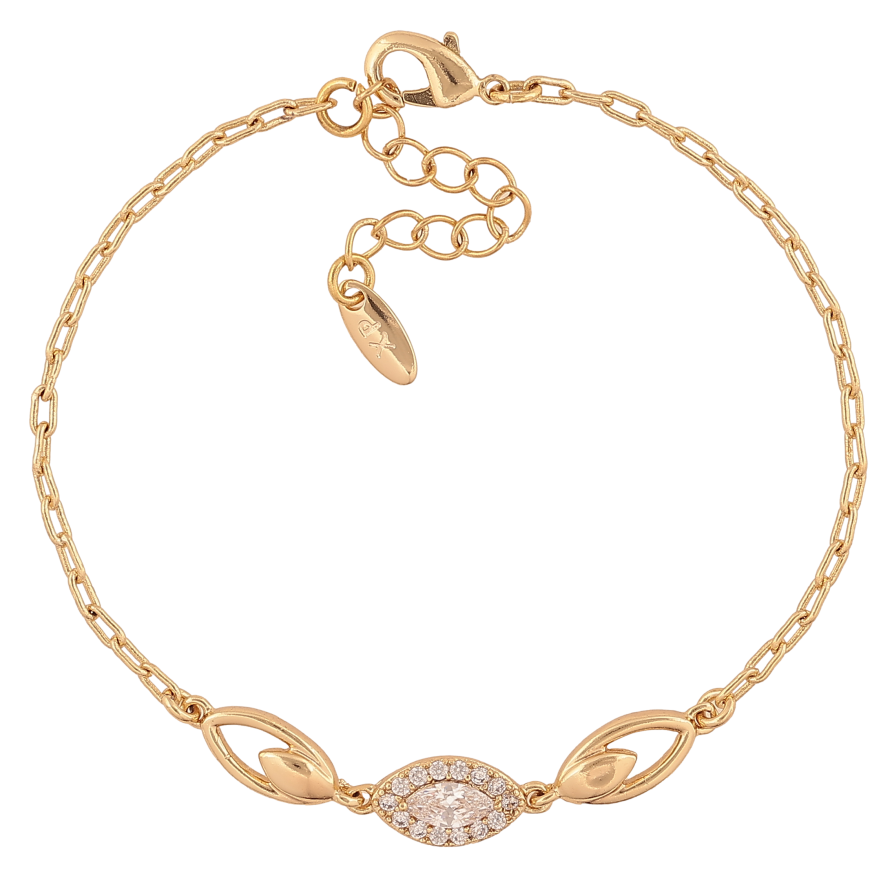 Браслет Xuping колір Позолота 14K "Ланцюжок з декоративною вставкою" розмір з дод. ланцюжком 16-19см х 2-6мм фото №1