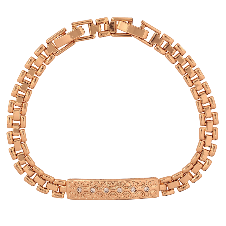 Браслет Xuping колір Позолота 18K "Візерунок з кристалами" розмір з дод. замком 17.5,19.5см х 6-7мм фото №14