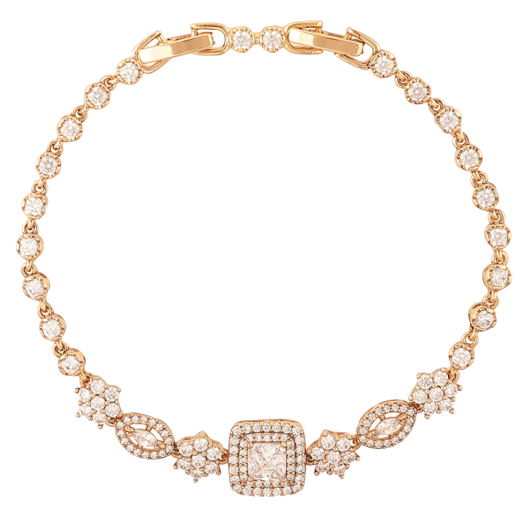 Браслет Xuping колір Позолота 18K "Візерунок з кристалами" розмір з дод. замком 17.5,19.5см х 3-10мм фото №11