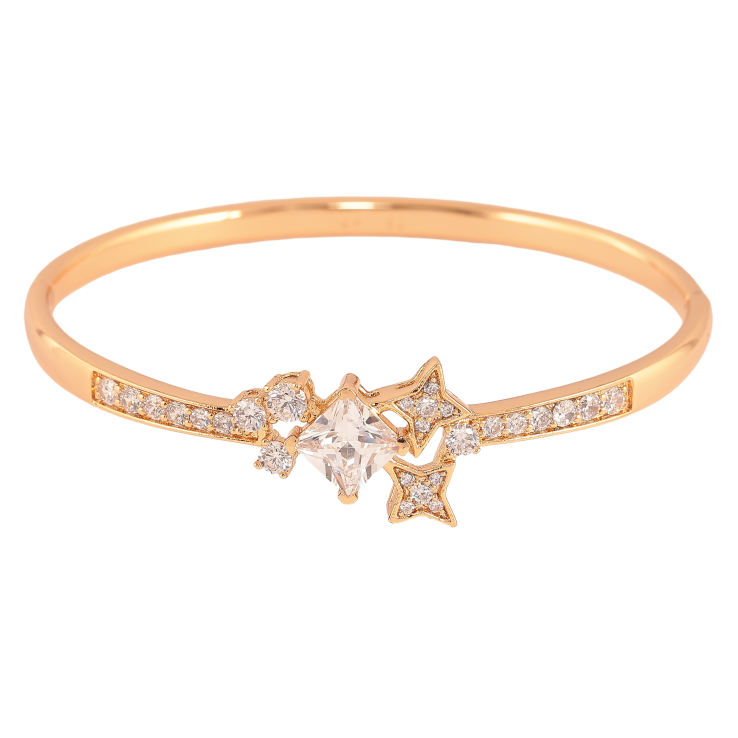 Браслет Xuping колір Позолота 18K "Візерунок з кристалами" ø 6см фото №14