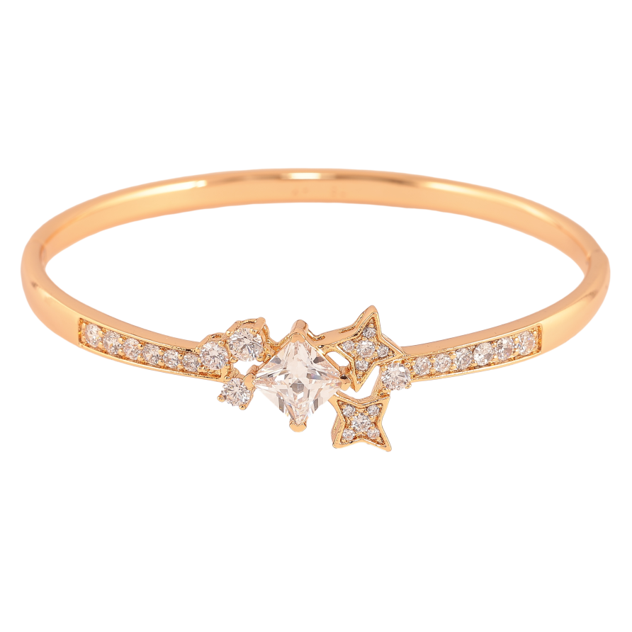 Браслет Xuping колір Позолота 18K "Візерунок з кристалами" ø 6см фото №1