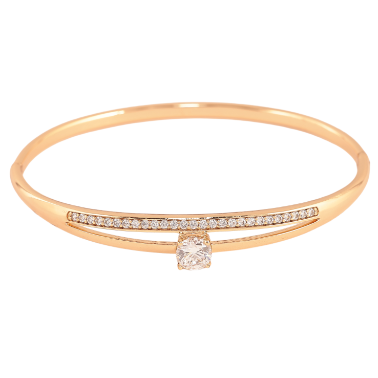 Браслет Xuping колір Позолота 18K "Візерунок з кристалами" ø 6см фото №12