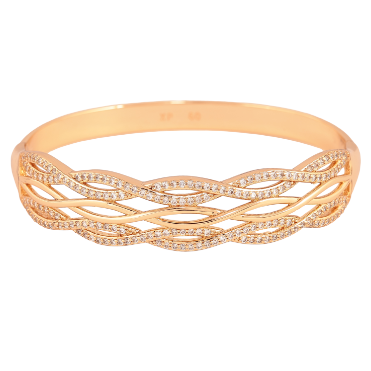 Браслет Xuping колір Позолота 18K "Візерунок з кристалами" ø 6см фото №24