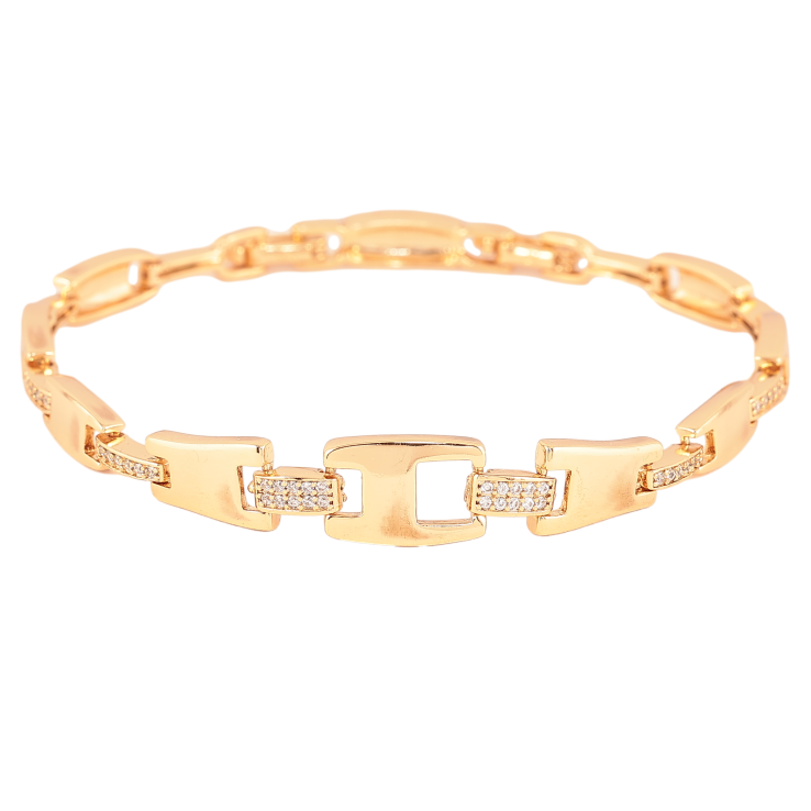 Браслет Xuping колір Позолота 18К "Візерунок з кристалами" розмір із дод. замком 17.5,19.5см х 2-9мм фото №20