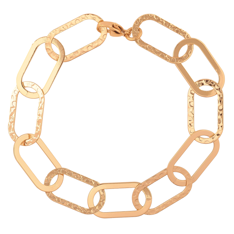 Браслет Xuping цвет Позолота 18К "Цепочка Фантазийная с узором" размер 20.5см х 12мм фото №1