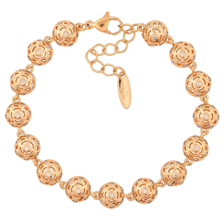 Браслет Xuping цвет Позолота 18K "Узор с кристаллами" размер с доп. цепочкой 18-21см х 8мм фото №14