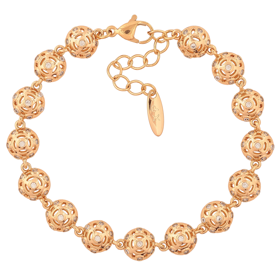 Браслет Xuping колір Позолота 18K "Візерунок з кристалами" розмір з дод. ланцюжком 18-21см х 8мм фото №1