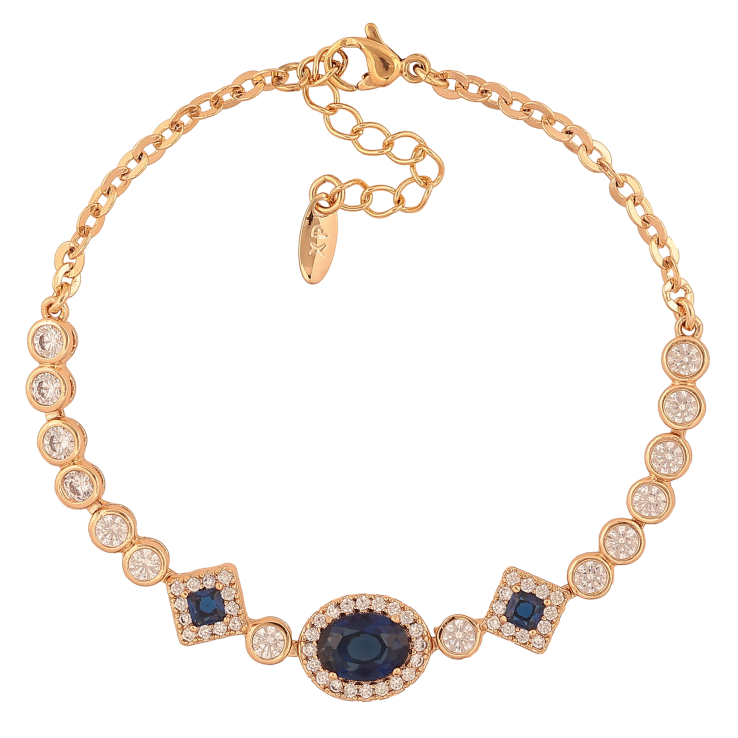 Браслет Xuping колір Позолота 18K "Візерунок з чорними кристалами" розмір з дод. ланцюжком 17-20см х 3-10мм фото №13