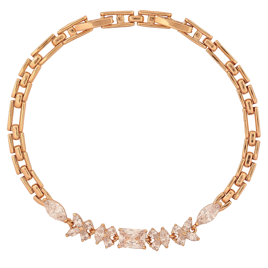 Браслет Xuping колір Позолота 18К "Візерунок з кристалами" розмір з дод. замком 17.5,19.5см х 4-6мм фото №1